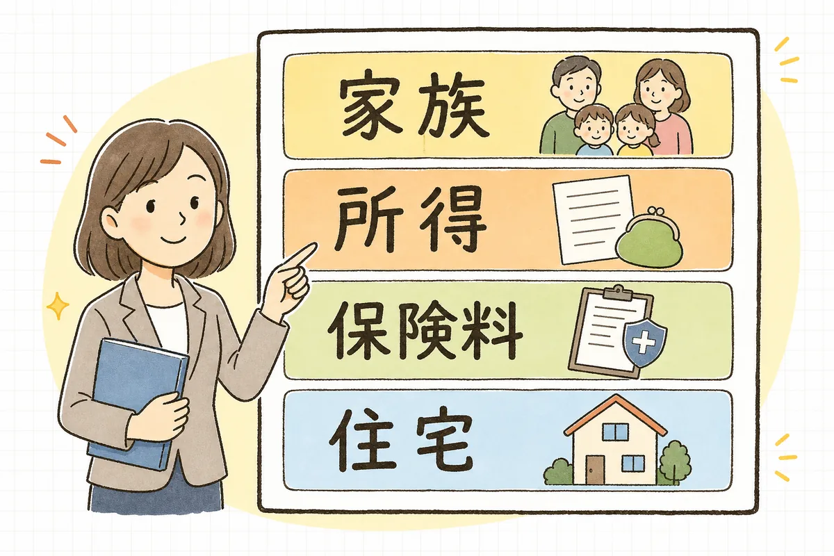 扶養控除等申告書・基礎/配偶者控除申告書・保険料控除申告書・住宅ローン控除申告書の4種類が何のための紙かを並べた対応図