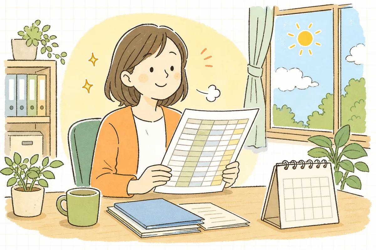 従業員ごとの有給の残日数と時効の確認を終え、消えそうな有給がないか整理しきって、肩の力が抜けて穏やかにほほえむ労務担当者
